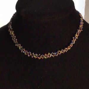 multi colored choker  ... I'd say fall colors, hand crafted, never worn ... no-3